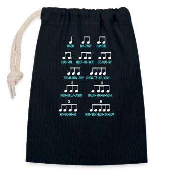 Professeur de musique École de musique Musicien musical - Sac cadeau en coton avec cordon (14 x 20 cm) - bleu marine - Devant