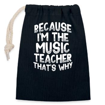 Professeur de musique École de musique Musicien musical - Sac cadeau en coton avec cordon (14 x 20 cm) - bleu marine - Devant
