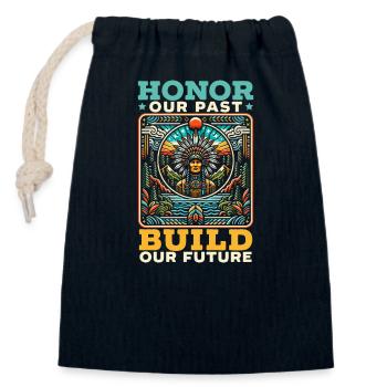 Indian Cherokee Apache Tribe Indians - Closable cotton gift bag (14x20cm) - navy - Front