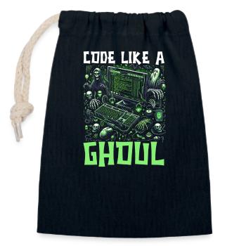 Funny Halloween Costume Computer Gamer - Closable cotton gift bag (14x20cm) - navy - Front