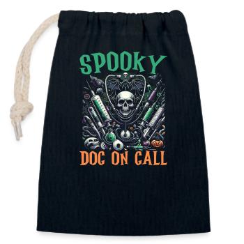 Costume d'Halloween drôle pour docteur docteur - Sac cadeau en coton avec cordon (14 x 20 cm) - bleu marine - Devant