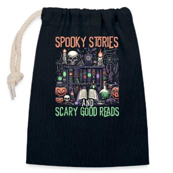 Livres amusants sur les costumes d'Halloween - Sac cadeau en coton avec cordon (14 x 20 cm) - bleu marine - Devant