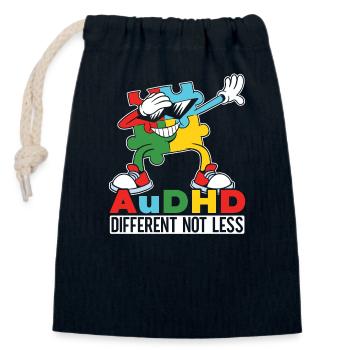 Audhd-disability Autism Adhs - Closable cotton gift bag (14x20cm) - navy - Front
