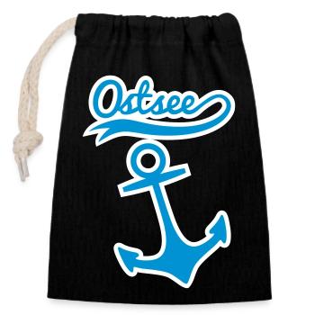 Baltic Sea Anchor - Closable cotton gift bag (14x20cm) - black - Front