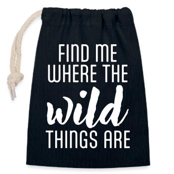 Find me where the wild Things are - Verschließbarer Geschenkbeutel aus Baumwolle (14x20cm) - Navy - Vorne