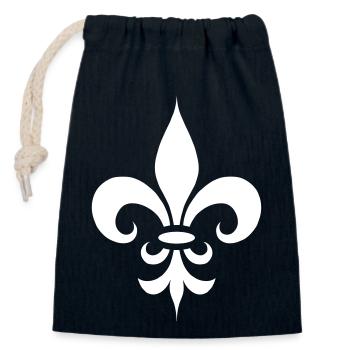 Royal French Lily - Closable cotton gift bag (14x20cm) - navy - Front
