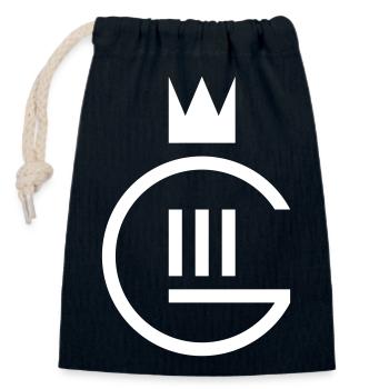 Monogramm Gustaf III. - Verschließbarer Geschenkbeutel aus Baumwolle (14x20cm) - Navy - Vorne
