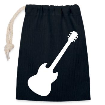 guitare - Sac cadeau en coton avec cordon (14 x 20 cm) - bleu marine - Devant