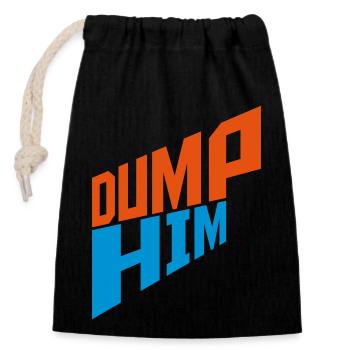 Dump Him Quote Logo - Sac cadeau en coton avec cordon (14 x 20 cm) - noir - Devant