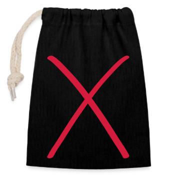 no forbidden thanks cross - Closable cotton gift bag (14x20cm) - black - Front
