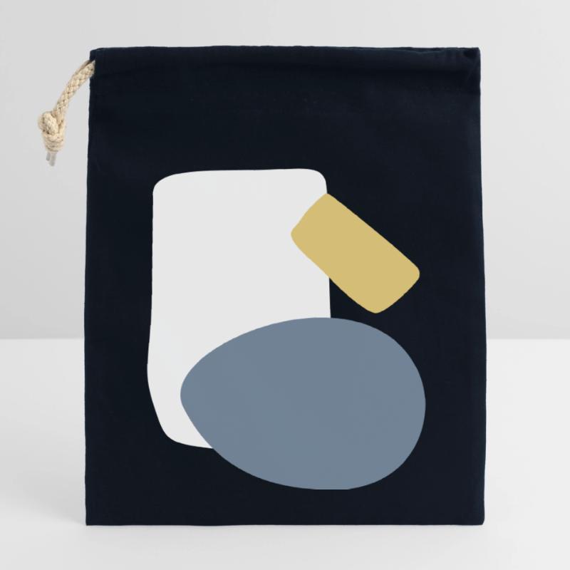Conception abstraite de différentes formes Sac cadeau en coton avec cordon (14 x 20 cm)