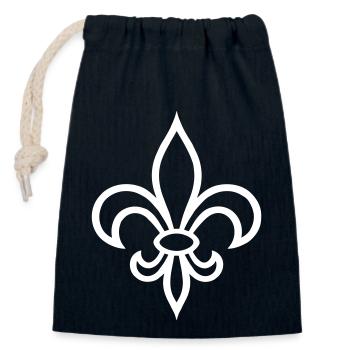 Royal French Lily - Closable cotton gift bag (14x20cm) - navy - Front