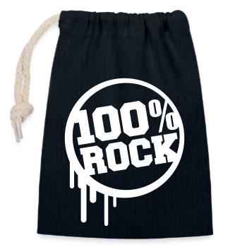 100% Percent Musique Rock Timbre Graffiti Drops - Sac cadeau en coton avec cordon (14 x 20 cm) - bleu marine - Devant