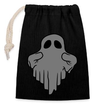 Funny Floating Ghost Comic - Closable cotton gift bag (14x20cm) - black - Front