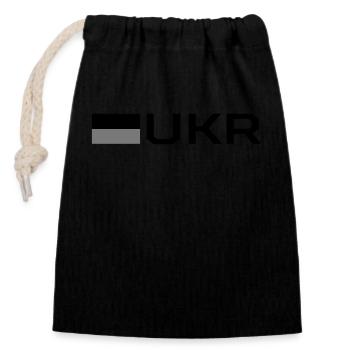 Drapeau de l’Ukraine - Sac cadeau en coton avec cordon (14 x 20 cm) - noir - Devant