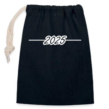 2025 Jahr - Verschließbarer Geschenkbeutel aus Baumwolle (14x20cm) - Navy - Vorne