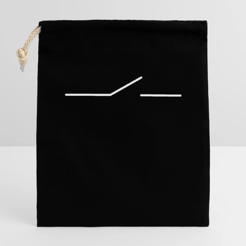 Circuit symbol switch electronics - COLOR CHANGEABLE Closable cotton gift bag (14x20cm)