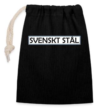 Swedish steel - Closable cotton gift bag (14x20cm) - black - Front