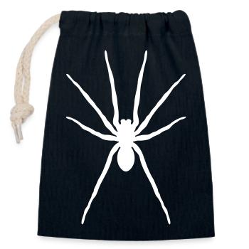 Spider (Halloween / Gothic / Tattoo / White) - Closable cotton gift bag (14x20cm) - navy - Front