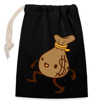 Comic Living Money Sack - Closable cotton gift bag (14x20cm) - black - Front