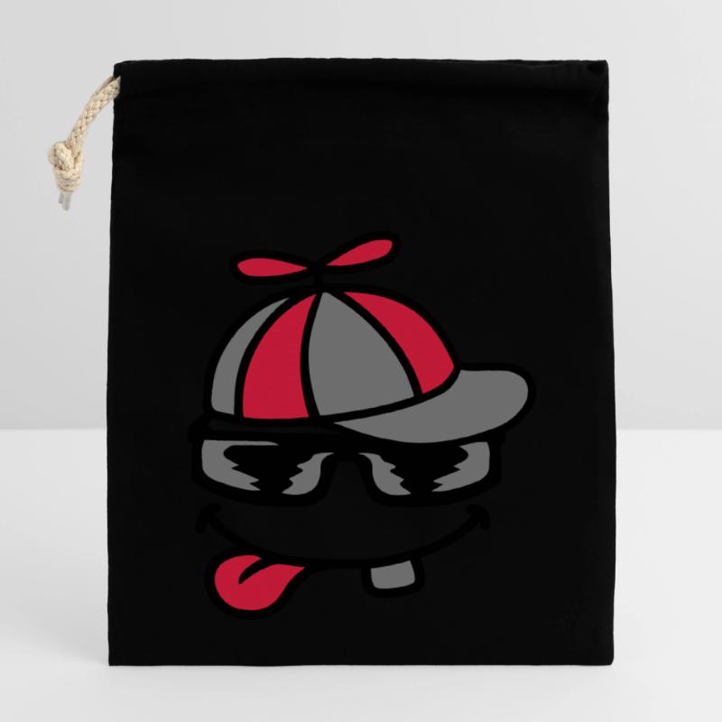 Comic Face Propeller Cap Éolienne Sac cadeau en coton avec cordon (14 x 20 cm)