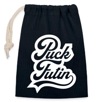 puck futin logo design - Closable cotton gift bag (14x20cm) - navy - Front