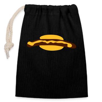 hot dog - Closable cotton gift bag (14x20cm) - black - Front