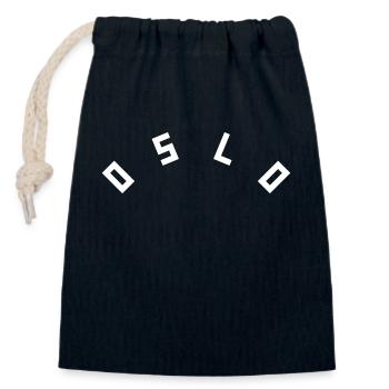 Oslo - Closable cotton gift bag (14x20cm) - navy - Front