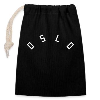 Oslo - Sac cadeau en coton avec cordon (14 x 20 cm) - noir - Devant