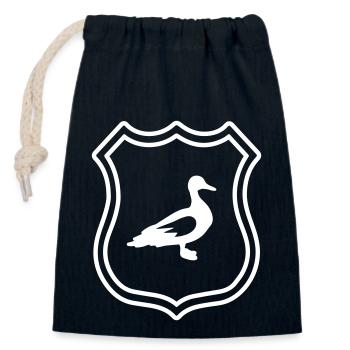 Armoiries du canard - Sac cadeau en coton avec cordon (14 x 20 cm) - bleu marine - Devant