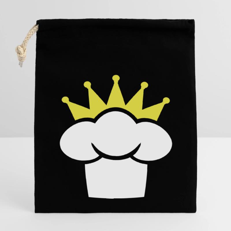 Crown King Chef Kitchen Chef Hat Master Closable cotton gift bag (14x20cm)