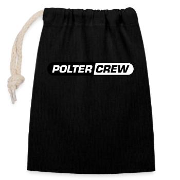 Polter Crew Polterabend - Verschließbarer Geschenkbeutel aus Baumwolle (14x20cm) - Schwarz - Vorne