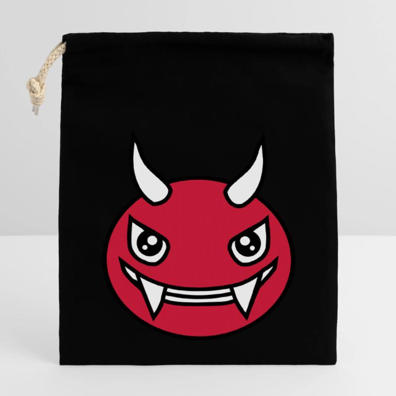 Design Face Evil Devil Sac cadeau en coton avec cordon (14 x 20 cm)