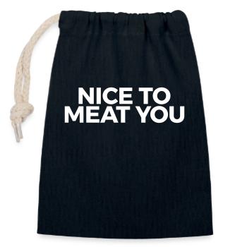 nice to meat you - Closable cotton gift bag (14x20cm) - navy - Front