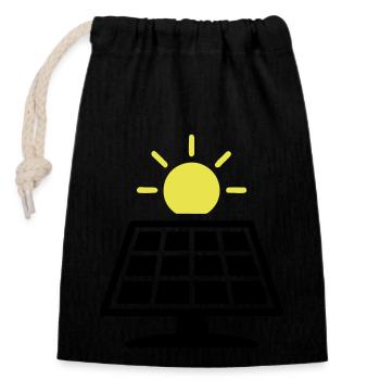 Photovoltaic System Solar Panels - Closable cotton gift bag (14x20cm) - black - Front