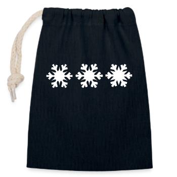 neige - Sac cadeau en coton avec cordon (14 x 20 cm) - bleu marine - Devant