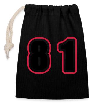 81 Number College - Closable cotton gift bag (14x20cm) - black - Front