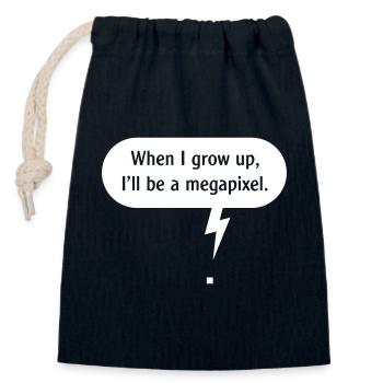 When I Grow Up, I’ll Be A Megapixel. (Pixel / W) - Verschließbarer Geschenkbeutel aus Baumwolle (14x20cm) - Navy - Vorne