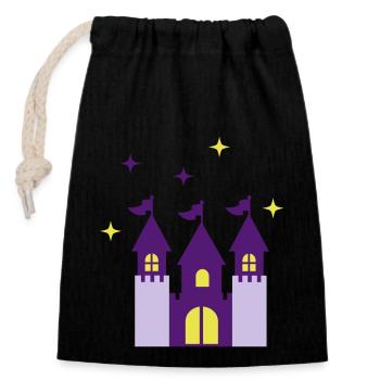 Fairy Castle - Closable cotton gift bag (14x20cm) - black - Front