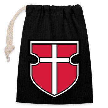 coat of arms shield knight crusader crusade cross go - Closable cotton gift bag (14x20cm) - black - Front