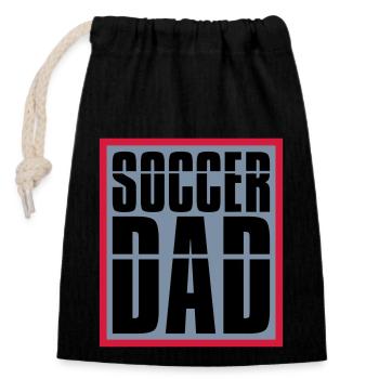Cool Soccer Dad Logo - Closable cotton gift bag (14x20cm) - black - Front