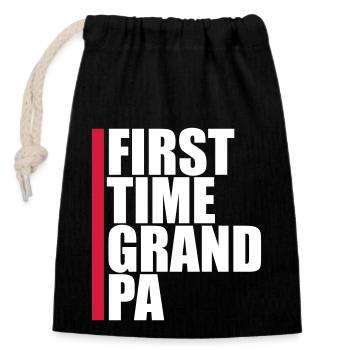 First Time Grandpa Best Grandpa Grandpa Love Grandpa - Closable cotton gift bag (14x20cm) - black - Front