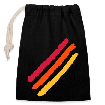 Couleurs Stripe Design / Drapeau vectoriel - Sac cadeau en coton avec cordon (14 x 20 cm) - noir - Devant