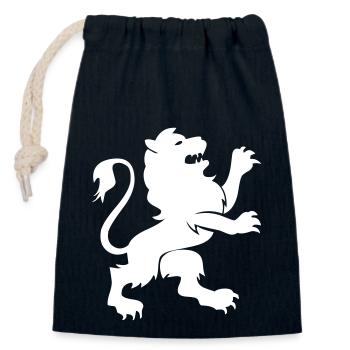Lion Animal - Closable cotton gift bag (14x20cm) - navy - Front