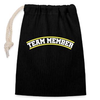 Team Member - Closable cotton gift bag (14x20cm) - black - Front