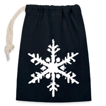 Flocon de neige Neige Hiver Noël Vecteur 13 - Sac cadeau en coton avec cordon (14 x 20 cm) - bleu marine - Devant