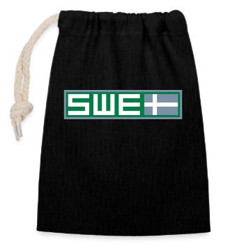 Sweden Tactical Flag - Closable cotton gift bag (14x20cm) - black - Front