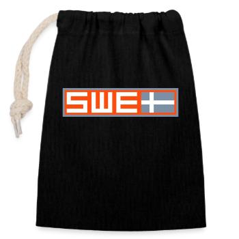 Drapeau tactique de la Suède - Sac cadeau en coton avec cordon (14 x 20 cm) - noir - Devant