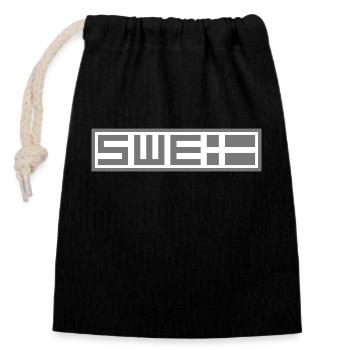Tactique suédoise - Sac cadeau en coton avec cordon (14 x 20 cm) - noir - Devant