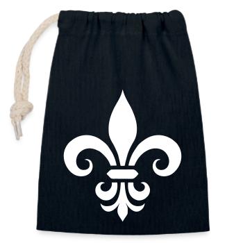 Fleur de Lis Charm - Closable cotton gift bag (14x20cm) - navy - Front